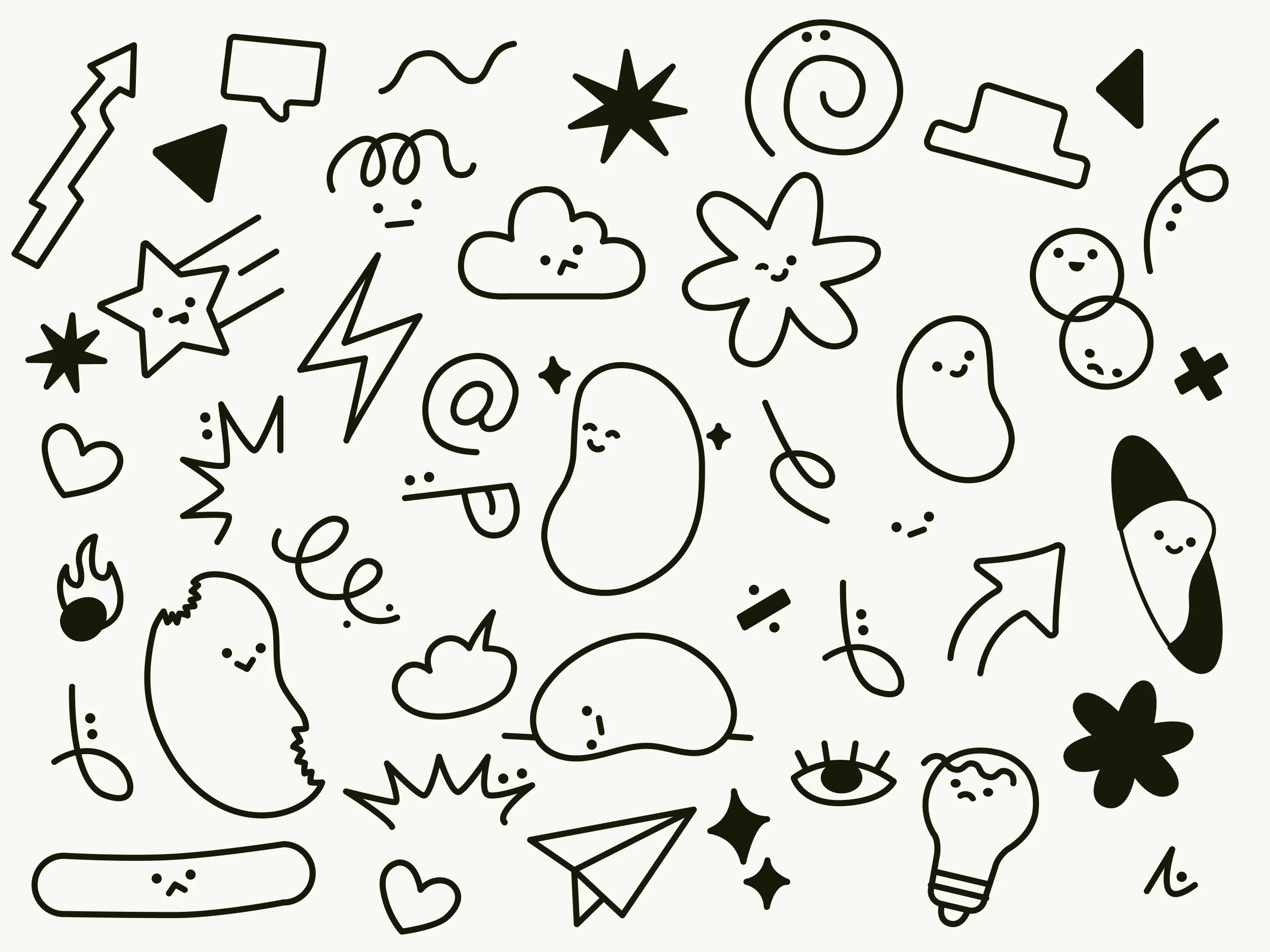 Hand-drawn doodles and illustrations
