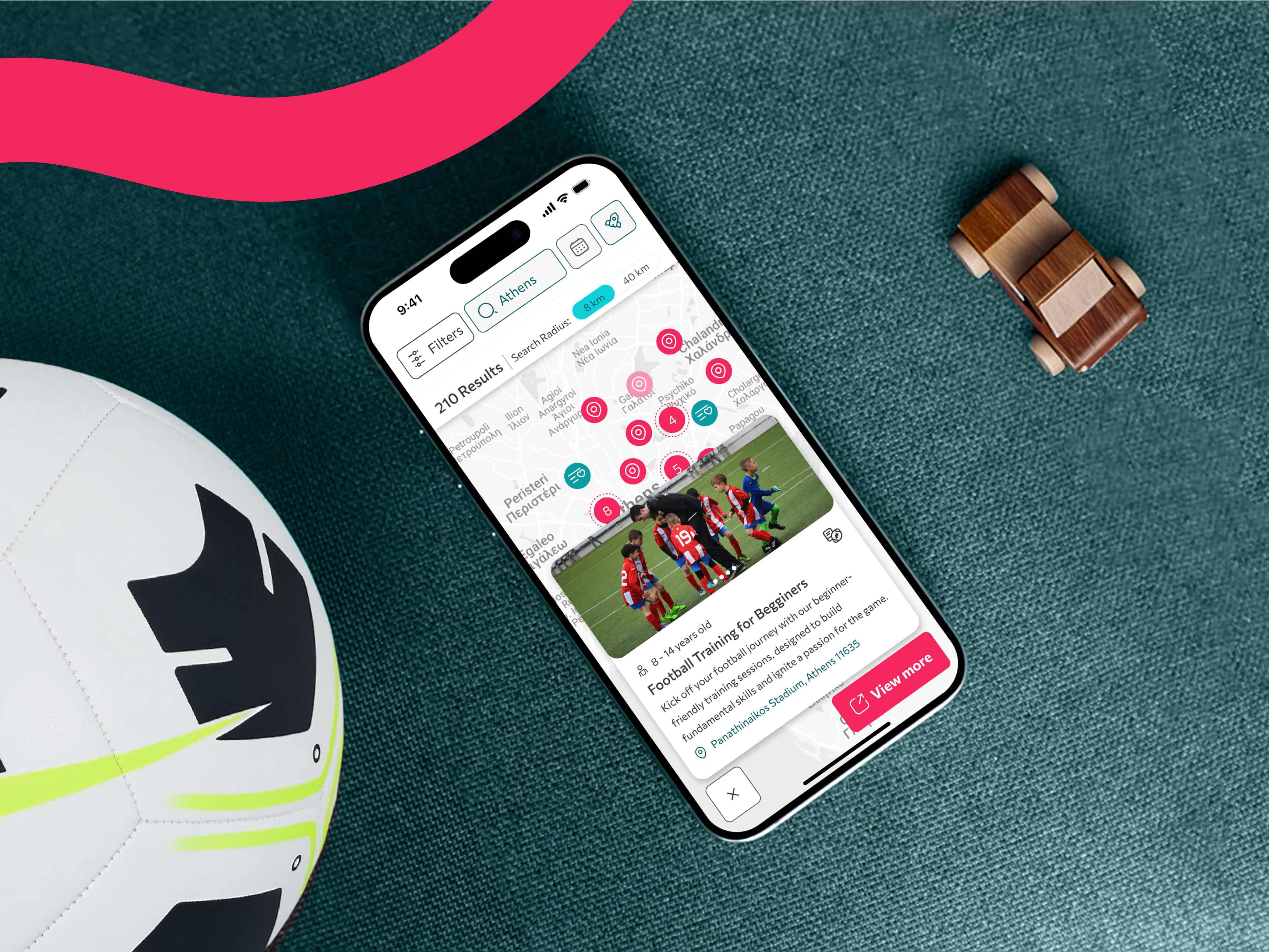 Momizen activity search results — curated listings with category filters and provider details